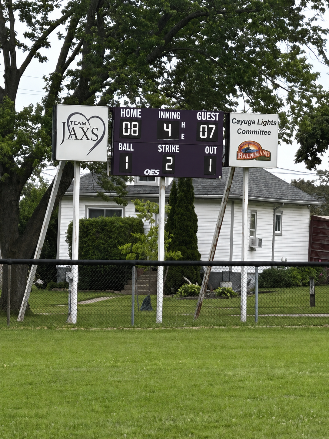 Cayuga Kinsmen Ball Park electronic scoreboard funded through community fundraising