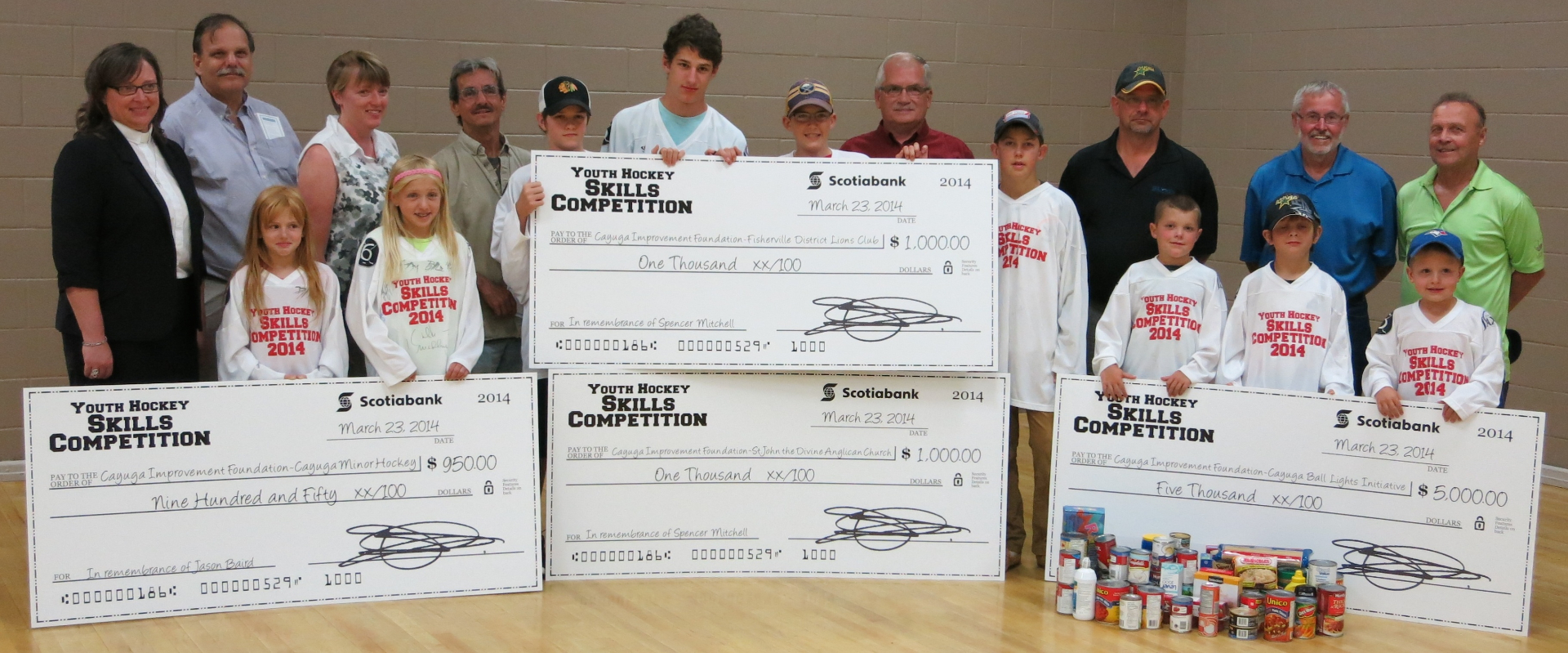 2014 Youth Hockey Skills Competition cheque presentation